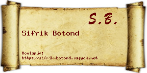 Sifrik Botond névjegykártya